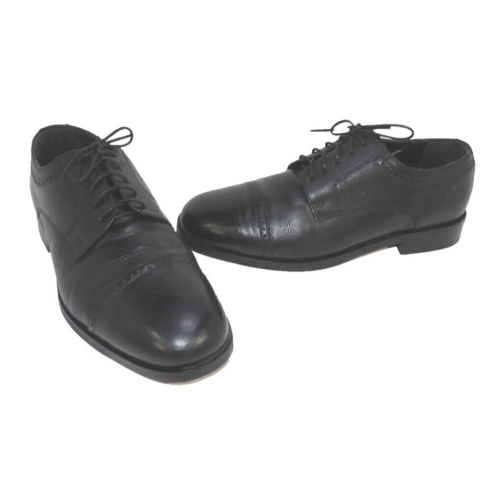 NUNN BUSH black leather lace up oxford shoes men's size 9.5 M, LINING DAMAGED